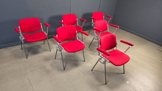 Image 1 of Chaises d'appoint vintage DSC 106 de Giancarlo Piretti pour Castelli, années 1970 - lot de 6