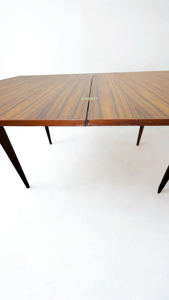 Image 1 of Table de salle à manger extensible vintage | Design milieu du siècle | Système de rotation
