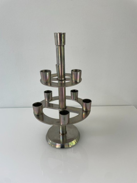 Image 1 of Kandelaar 9 kaarsen etagere metaal 30 cm