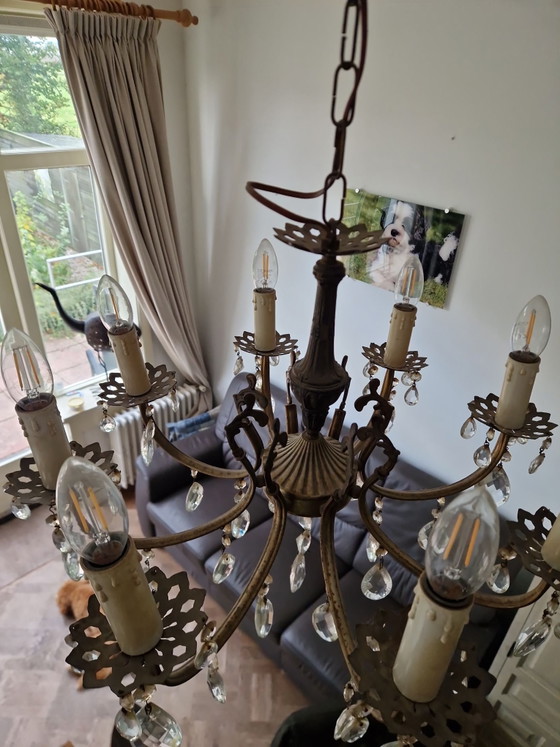 Antique brass chandelier, Brown (photo 4 of 6)