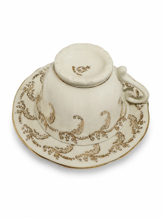 Set van vier Beierse thee- of koffiekopjes met schotels, jaren 50. – Bavaria Fash, Servies, Ceramic (photo 3 of 5)