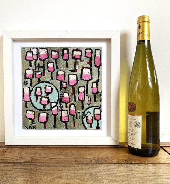 Image 1 of PINK GLASSES AND BLUE CIRCLES