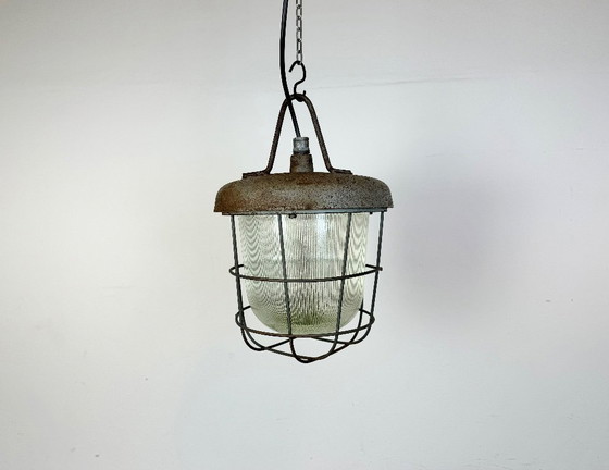 Image 1 of Lampada a sospensione industriale in ghisa a gabbia, anni '60