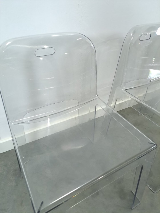 Image 1 of Design plexiglas stapelbare stoelen Trono by Sottsass Associati 2005 Segis Italy