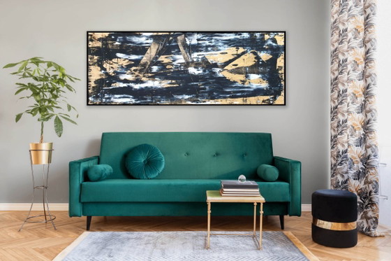Jürgen Angeler - Gouden Barrière, Schilderijen & Tekeningen, Canvas, Zwart, Abstract (foto 10 van 14)