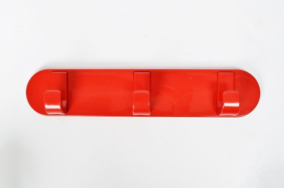 Image 1 of 1970's Italian Coat Rack by Carlo Bartoli for Con&Con / Red Plastic / Space Age, Vintage Kitchen Hooks