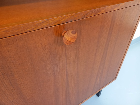 Image 1 of Vintage Scandinavian Modernist Storage Bookcase in Teak and Black Metal from the 60s