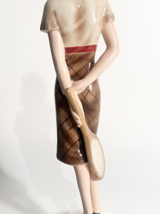 Goldscheider Ceramic Tennis Player Figurine by Stefan Dakon, 1930s – Sculpture, Art Deco (photo 15 of 15)