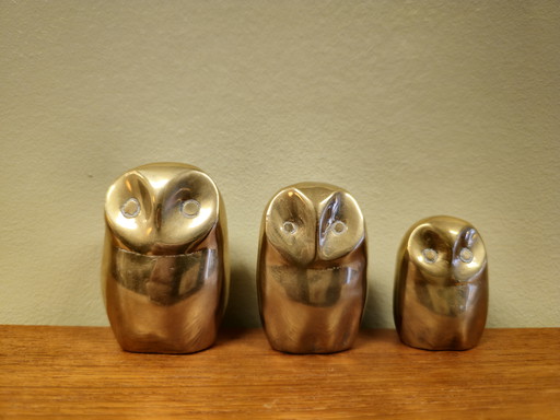 Vintage Brass Owl Owls Sculpture Animals