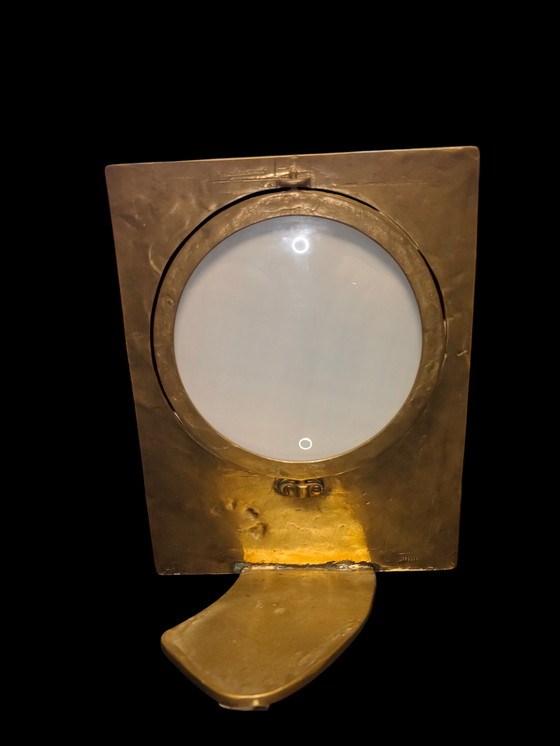 Image 1 of Tonini Brass Mirror & Photo Frame | Italian Brass Mirror Frame Mid Century Design"