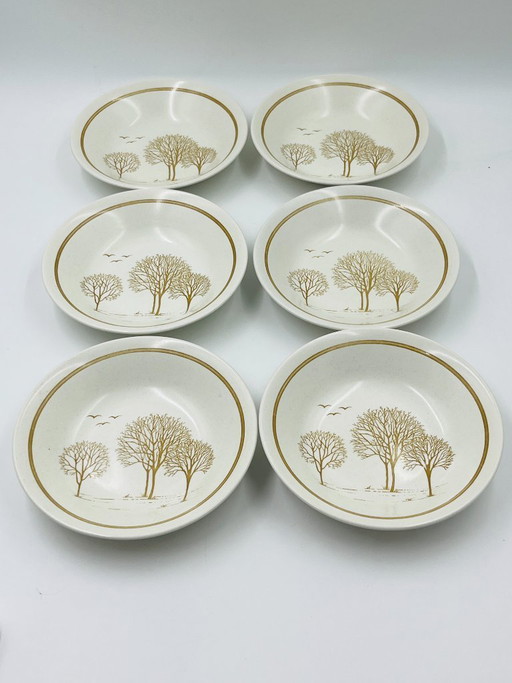 Set di 6 piatti fondi Churchill Homespun Trees