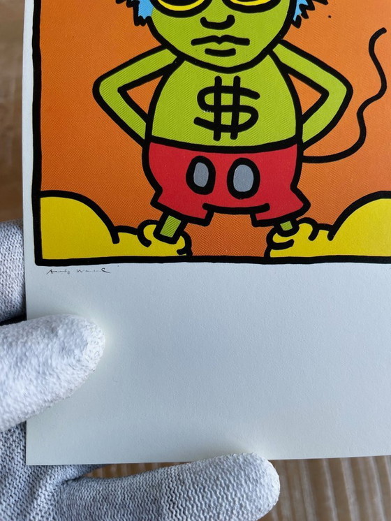 Image 1 of Keith Haring (1958-1990), Courtnesy George Mulder, Nueva York, conjunto de 4 postales litografías offset, impresas en 