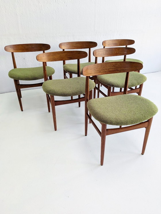 Image 1 of Set van 6 Midcentury eetkamerstoelen uit de jaren 60