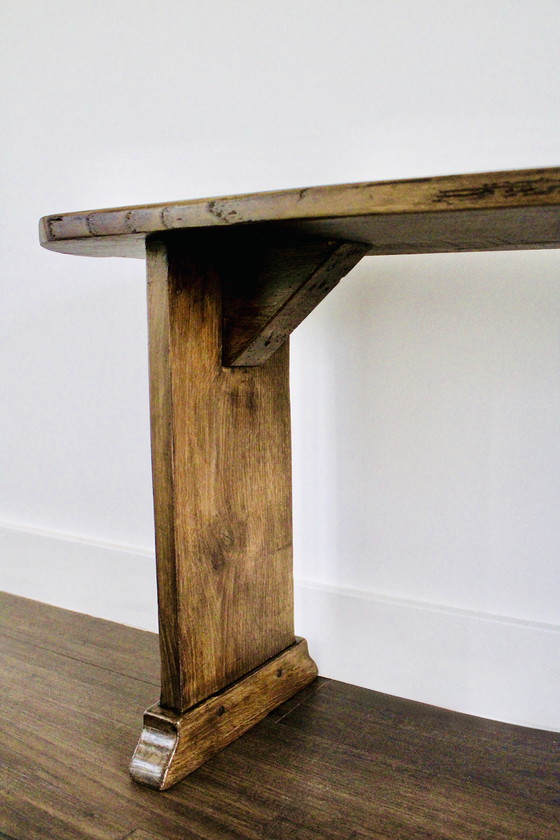 Image 1 of Banco de granja antiguo en roble macizo