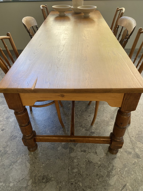 Image 1 of Classic dining table with oak top chargers