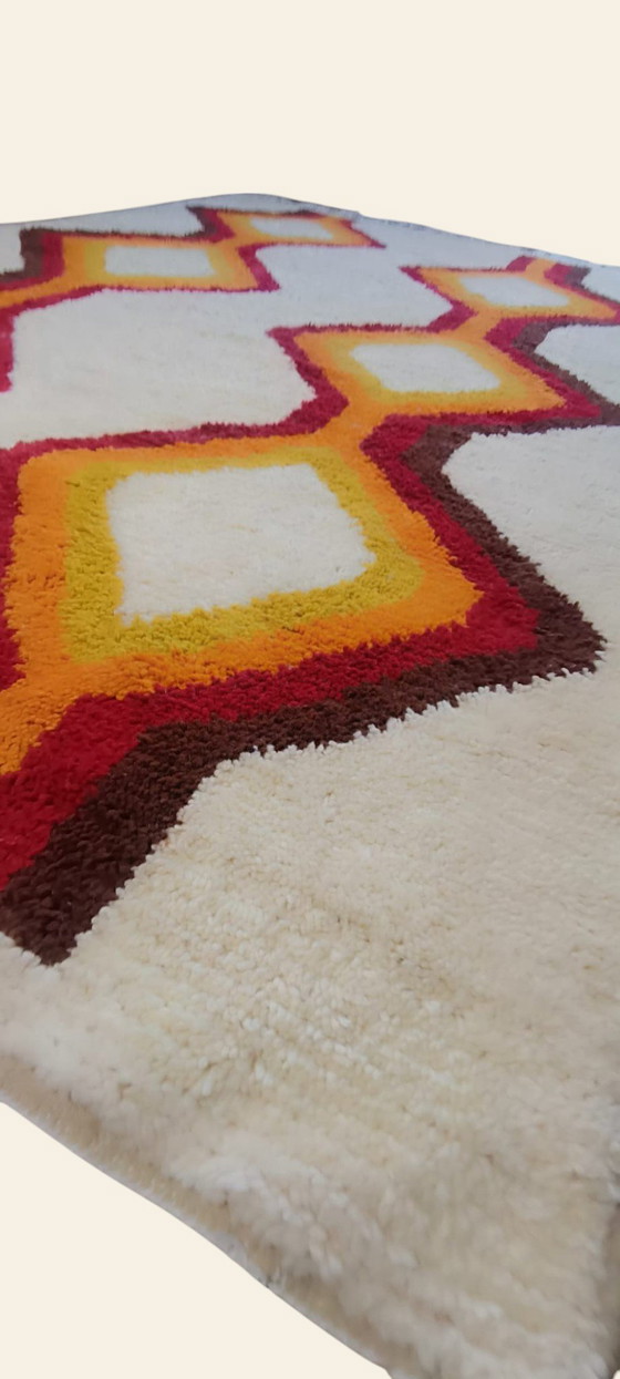 Image 1 of Vintage rug Berber 2x3 wool interior wool rug retro