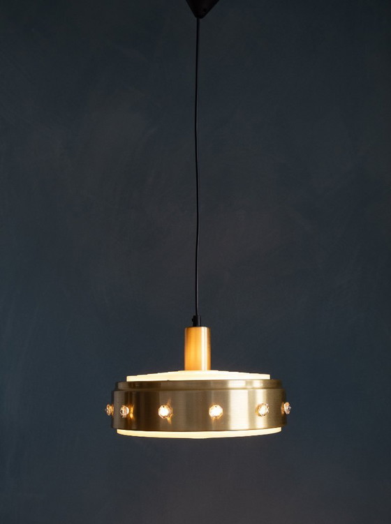 Image 1 of Lámpara colgante danesa Vitrika de color latón