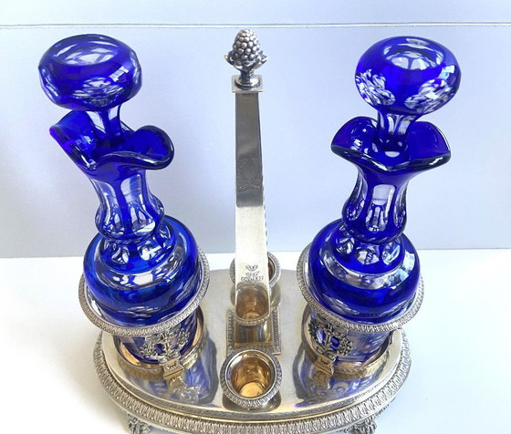 Image 1 of Porte Condiments Argent Massif Ciselé 900 Directoire 1800 Orfèvre AT Paris