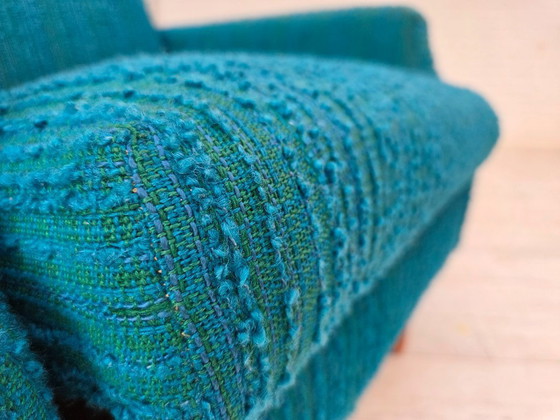 Image 1 of 1970, Deense fauteuil, originele meubelwol, teakhout.