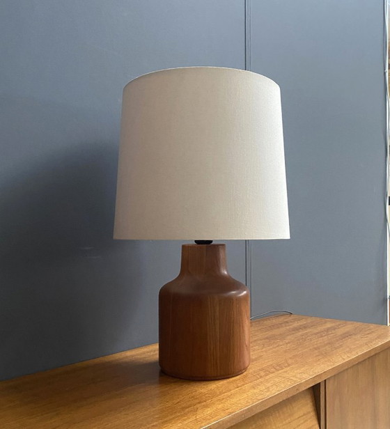 Image 1 of Teak table lamp by Kirk Copenhagen Denmark 1970s