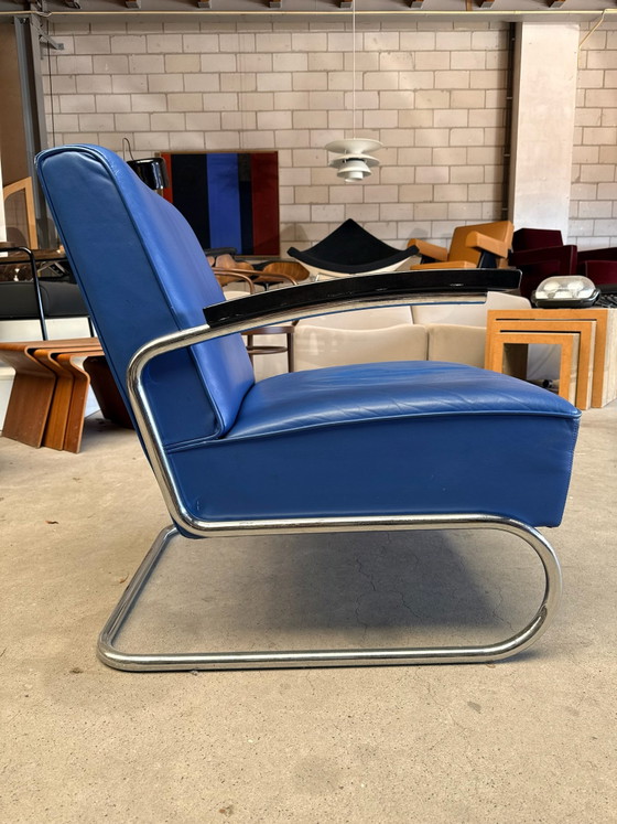 Poltrona Thonet S 411 (disponibilità: 2), Poltrone, Pelle, Metallo, Nero (foto 10 di 15)