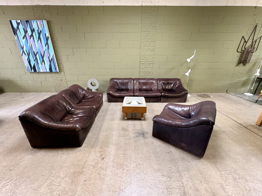 De Sede model DS-46 black-brown neck leather 6-piece – bankstel