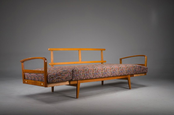 Image 1 of  Vintage Cherrywood and Wool Daybed from Knoll Antimott, 1950s-1960s