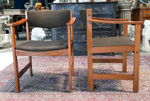 2 Scandinavian teak armchairs from the 60s and 70s