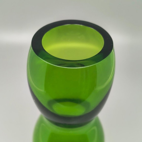 Image 1 of Mid-Century Modern V. Nason Murano Green Glass Vase, 1970s
