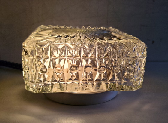 Plafondlampen of wandlamp van gegoten glas - Jaren 70 design (photo 3 of 8)
