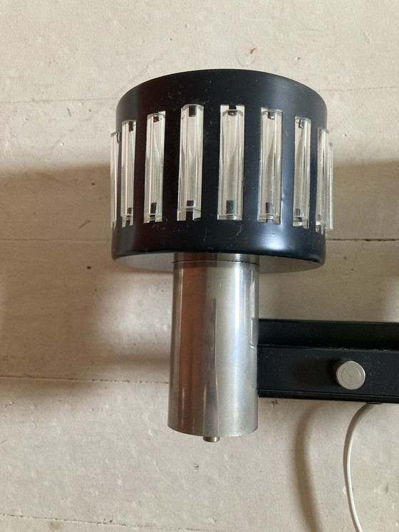 Vintage 60s/70s Wall light metal/glass, Anvia, Black (photo 2 of 5)