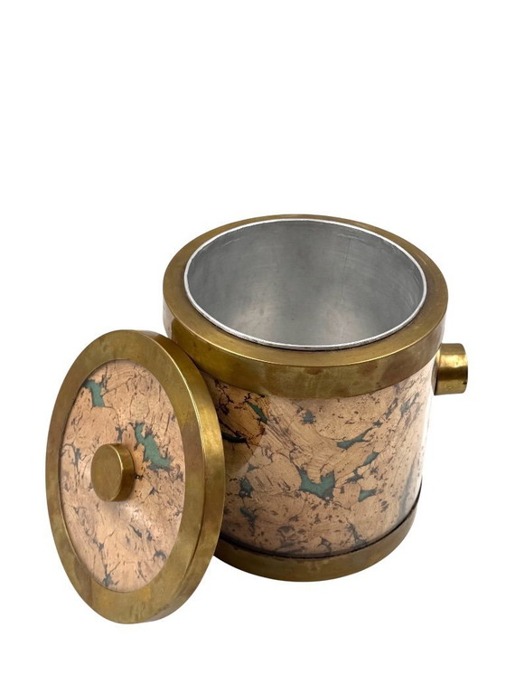 Image 1 of Hollywood regency golden Ice Bucket, France ca. 1970s