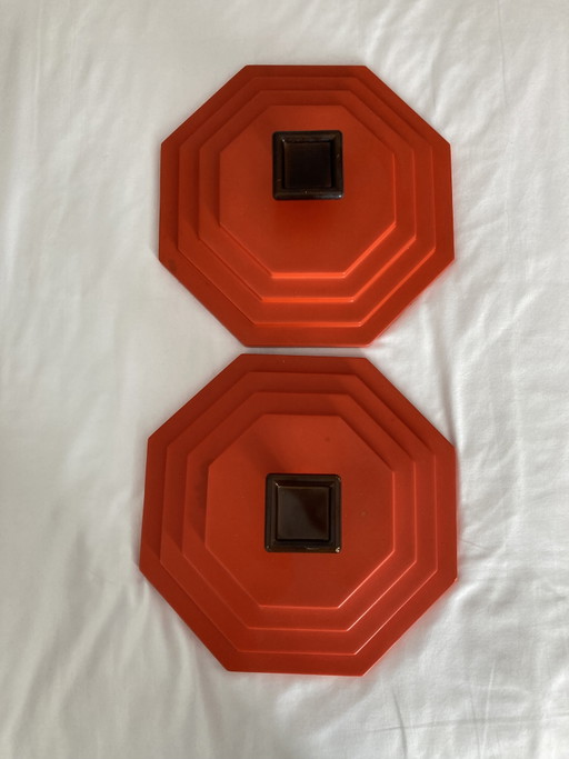2 Vintage 70s Octagonal Wall Hooks, Italian Made – kapstokken, Plastic