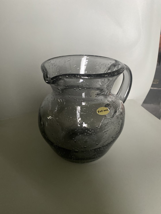 Image 1 of Jarra/jarra de vidrio hecha a mano con burbujas