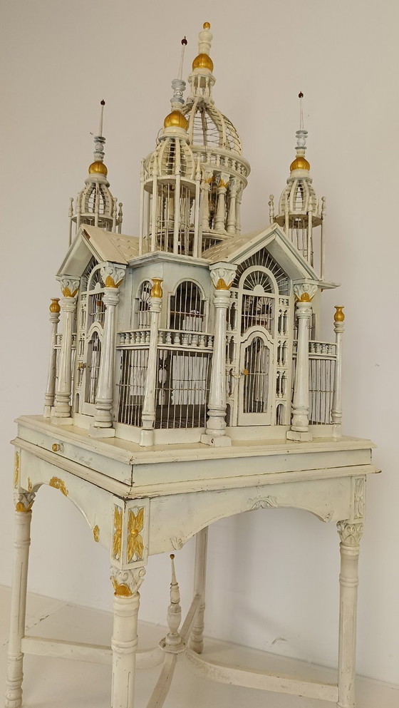 Image 1 of Jaula de pájaros victoriana francesa de mediados de siglo