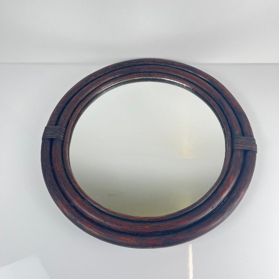 Image 1 of Round rattan mirror, 1970