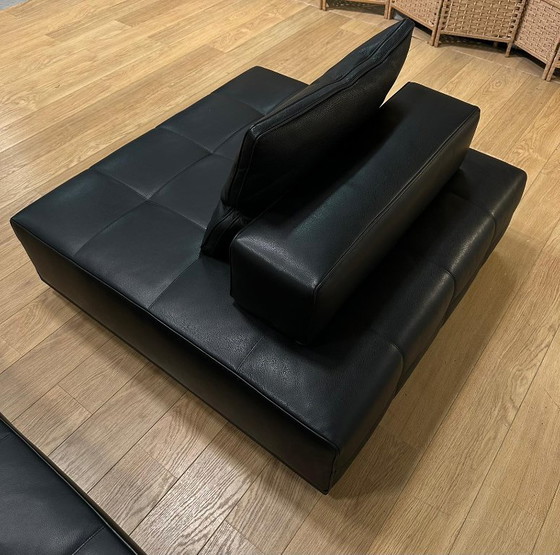 Minotti Lawrence Element Schwarzes Leder (2x), 2 Sitzer Sofas, Modern (Foto 7 von 19)