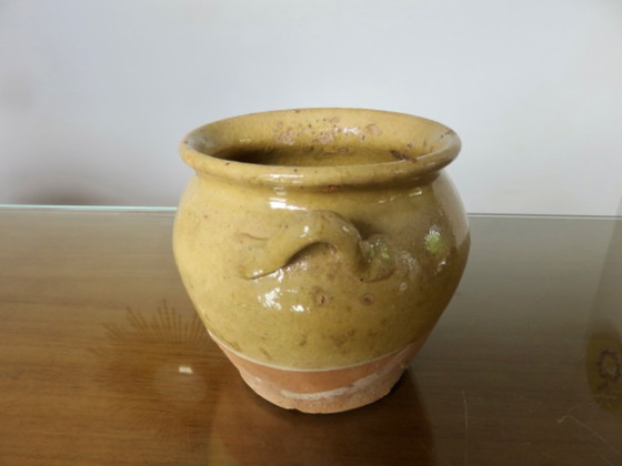 Image 1 of Rare petit pot à confit en terre cuite vernissée début XXème