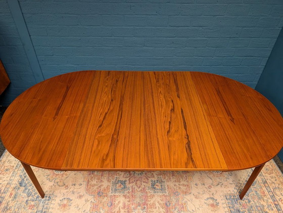 Image 1 of Vintage round dining table, produced by Dyrlund, 1970s