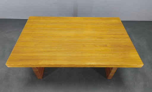 1960s Scandinavian Solid Pine Coffee Table Minimalist Design