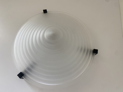 Vintage Massive Ceiling Light Opaline Glass Shade Conical 1990s