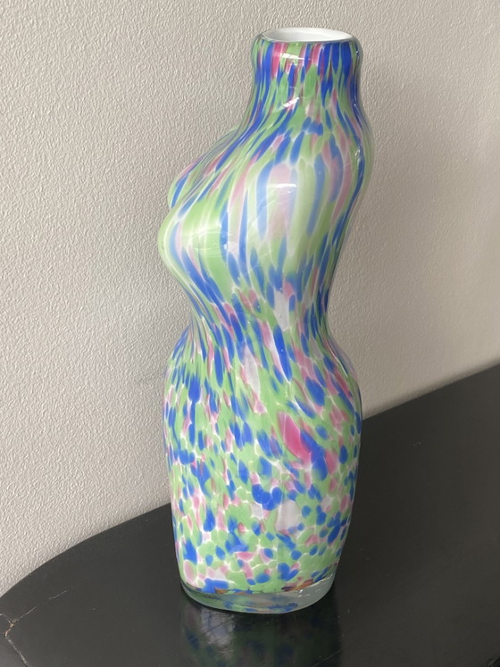 Image 1 of Large Murano Vase with Vintage Woman's Bust