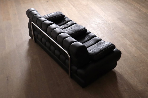 De Sede DS-85 slaapbank in zwart leer, Zwitserland, jaren 60 – 2 zitsbanken, Leather (photo 5 of 13)