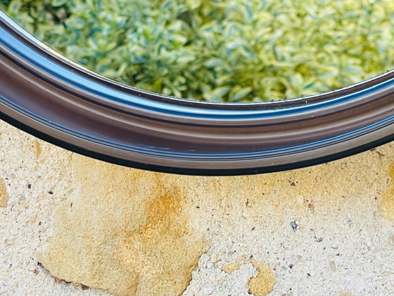 Image 1 of Mid-Century, Vintage, Rond Spiegel van Gerookt Acryl, Jaren 70