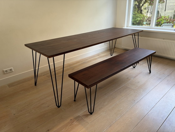 Image 1 of Allon Dery table 220 x 80 with bench in TOP condition