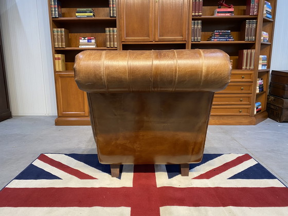 Prachtige Chaislong Sigaren Cognac – winchester, Chaises longue, Leather, Wood (photo 3 of 8)