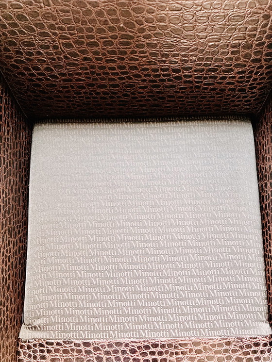Image 1 of Minotti línea maleta estampado cocodrilo sillón lounge Rodolfo Dordoni años 90