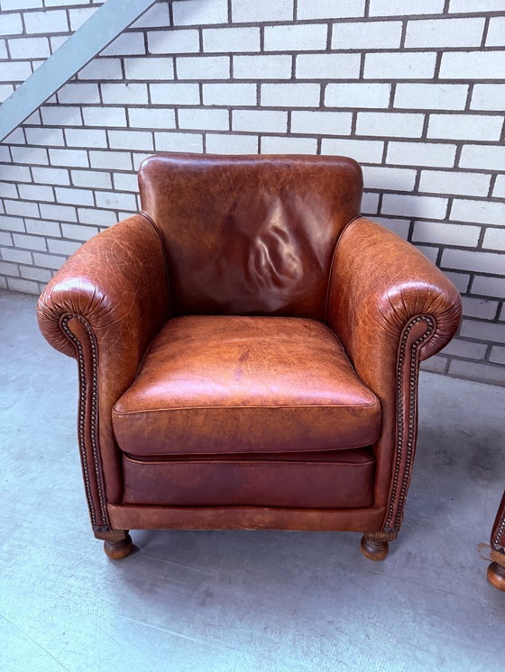 Image 1 of Suite de Fauteuils Club Roche Bobois Cuir