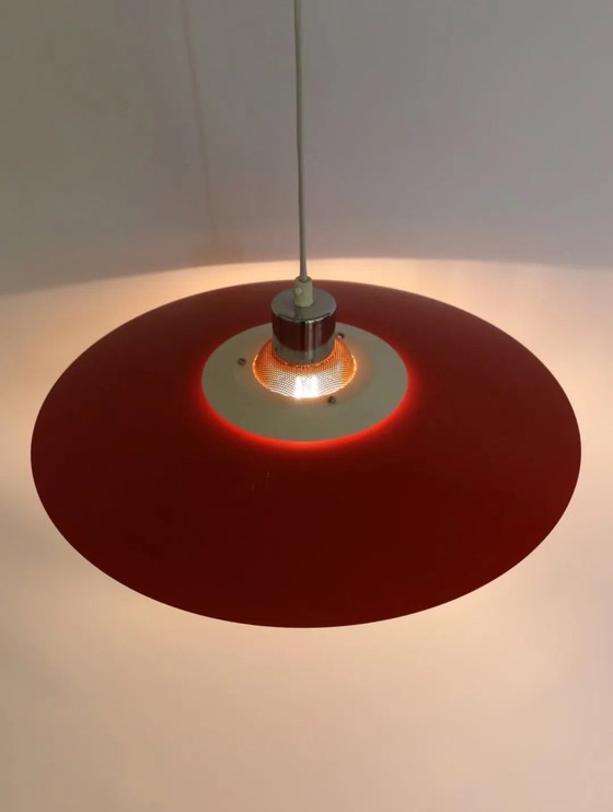 Image 1 of Vintage Design light Korfu pendant lamp Danish shell lamp orange