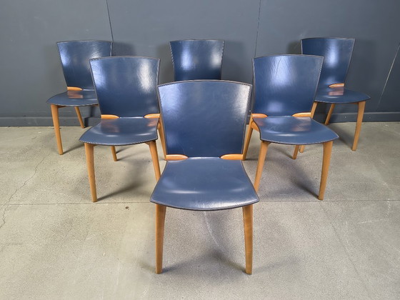 Image 1 of Chaises Cos S-12 de Josep Llusca pour Cassina, années 1990 - lot de 6